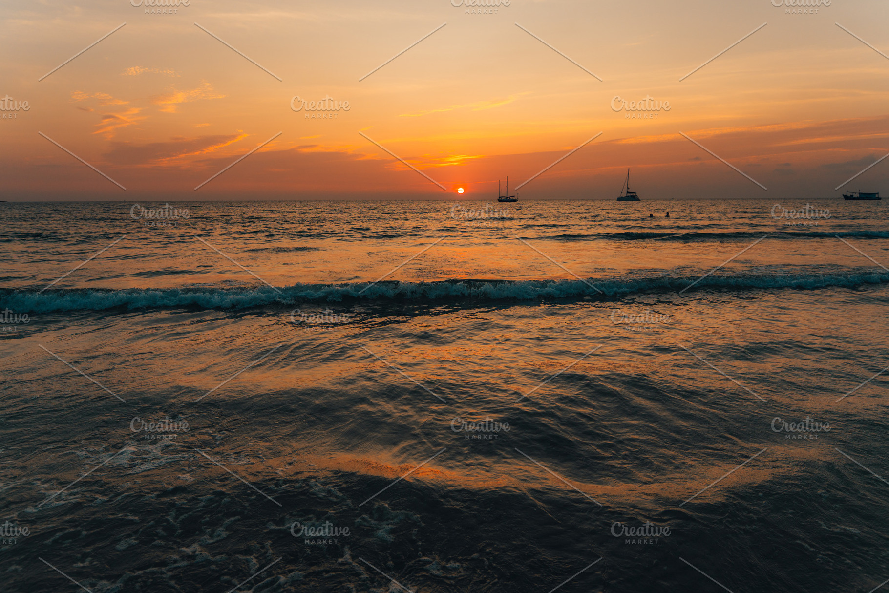 Orange beach at summer dusk on the island, a Nature Photo by Art Rachen