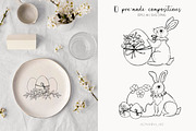 Easter rabbit hand-drawn vector set, a Decorative Illustration by AfonshinaArt (Thumbnail 9 of 15)