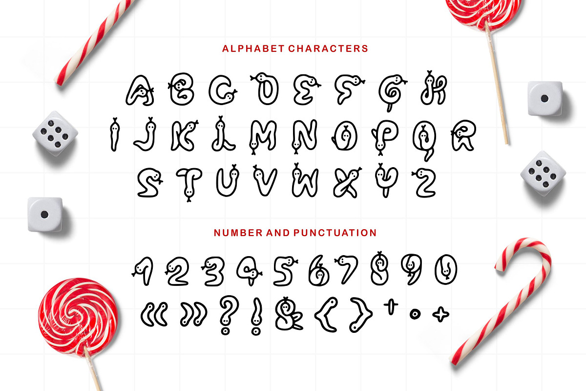 Snaky Snake - Kids Decorative Font, a Handwritten Font by Imoodev (Photo 4 of 4)