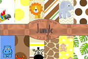 Jungle Digital Paper, a Pattern Graphic by Kiwi Fruit Punch (Thumbnail 1 of 2)