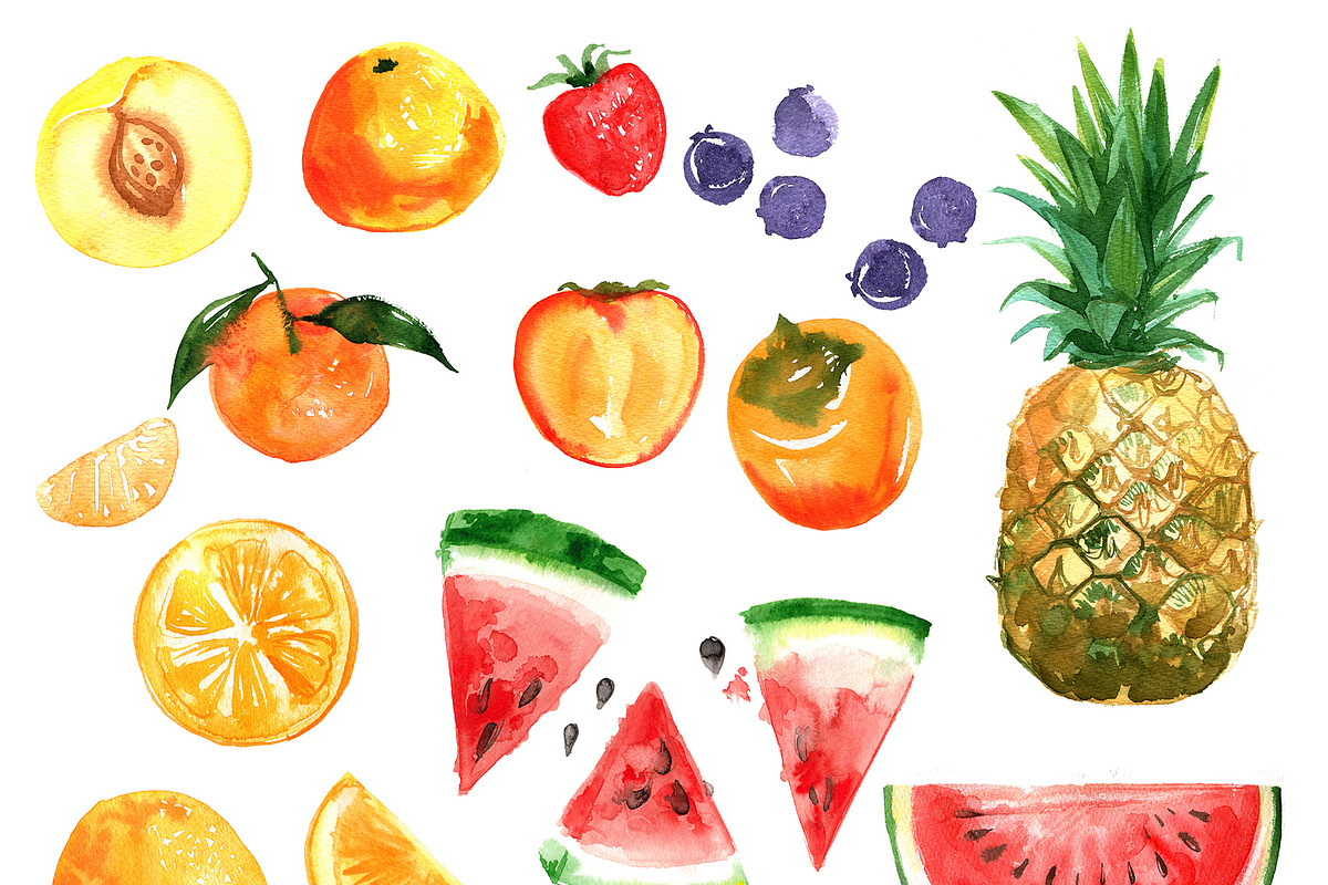 Watercolor food. Fruits & Vegetables, a Food Illustration by irina.vaneeva (Photo 3 of 7)