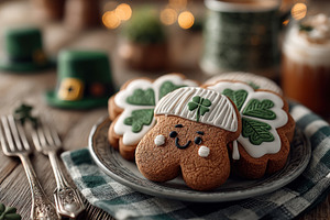 Cute St Patrick Day Gingerbread Cookies with Shamrock Icing on R, a Food & Drink Photo by José Manuel Gelpi