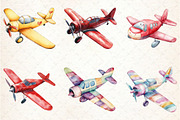 Watercolor Airplane Sublimation Clip, an Illustration by Rose Art (Thumbnail 2 of 8)