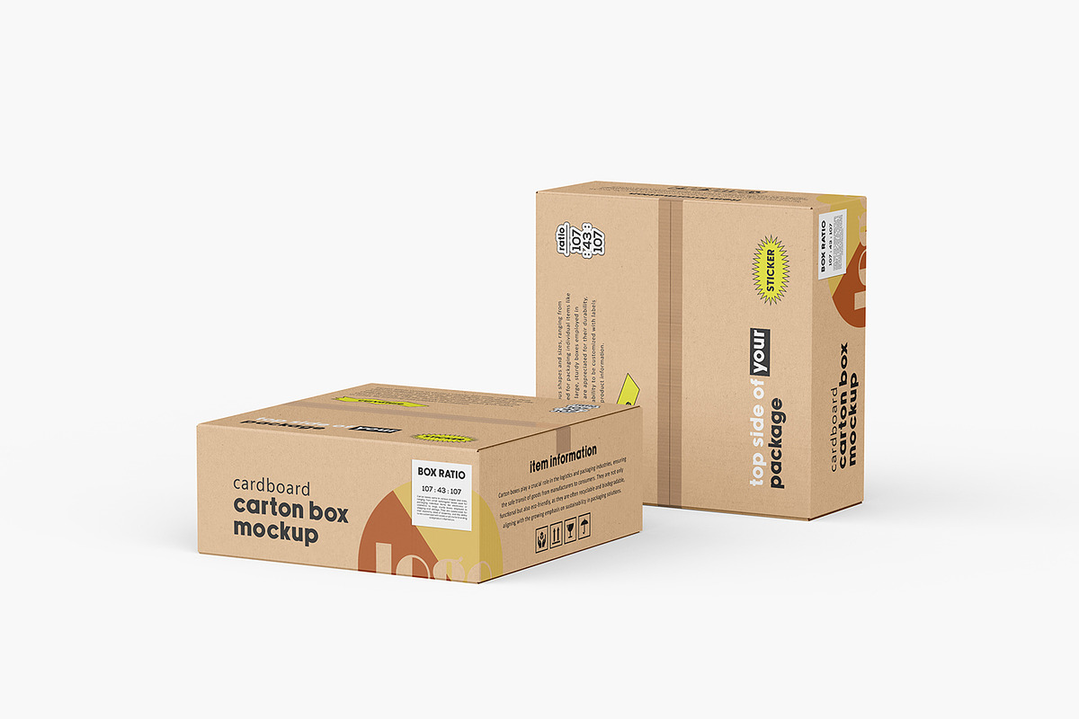 Cartoon Box Mockup, a Packaging Mockup by Ram Studio LLC (Photo 7 of 23)