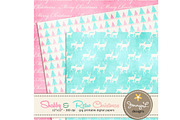 Shabby Retro Christmas Digital Paper, a Pattern Graphic by JennyL Designs (Thumbnail 4 of 4)