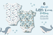 Little Ocean Seamless Patterns Set, a Pattern Graphic by DrawStudio1988 (Thumbnail 3 of 9)