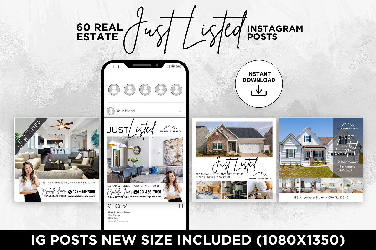 Just listed Instagram Posts Bundle, a Social Media Template by CreativeVinesStore (Photo 5 of 6)