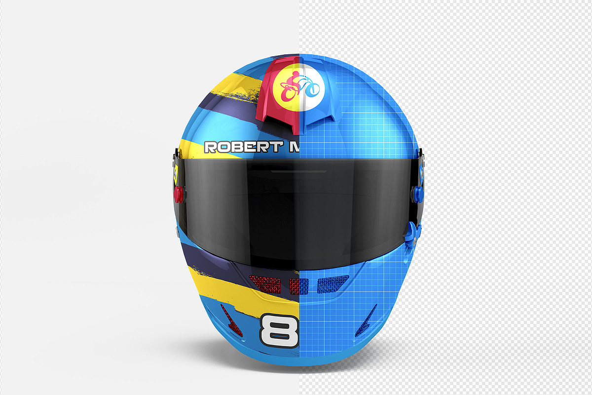 Helmet Mockup - 4 views, a Merchandise Mockup by Illusiongraphic (Photo 9 of 18)