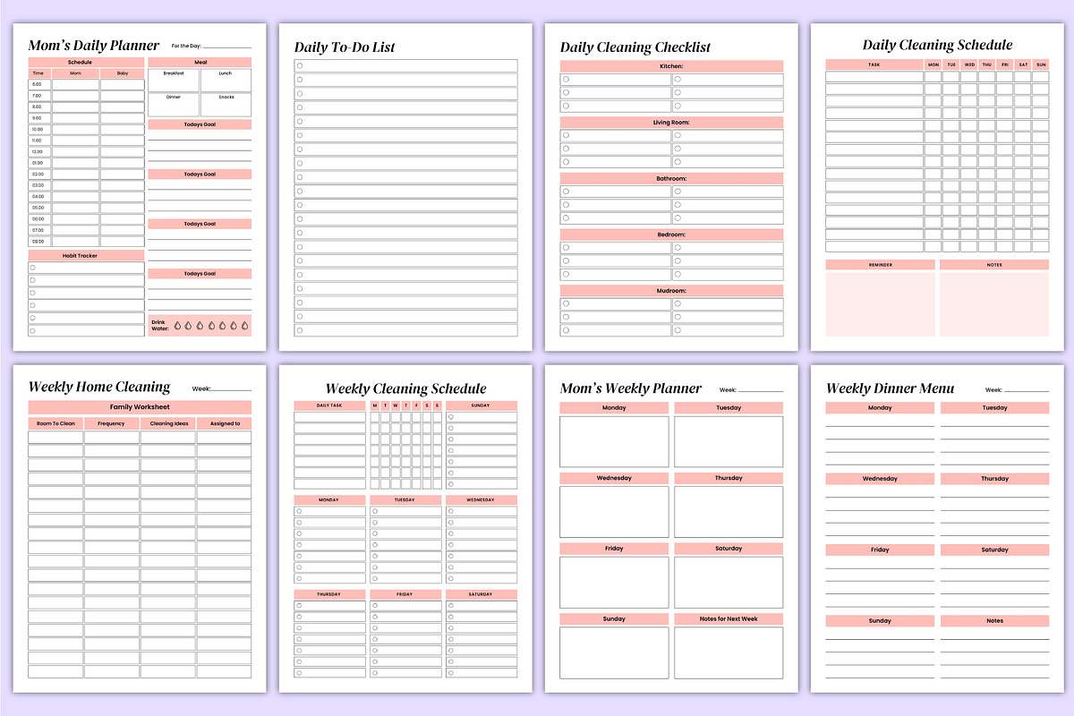 2026 Busy Mom Life Organizer Canva, a Stationery Template by Mustafiz (Photo 3 of 7)