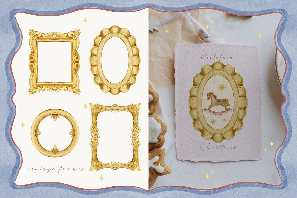 Watercolor Nostalgic Christmas, a Seasonal Illustration by ArtMaslyana (Photo 3 of 12)