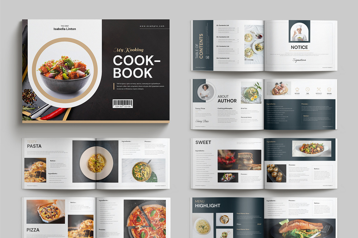 Recipe Book Template Landscape