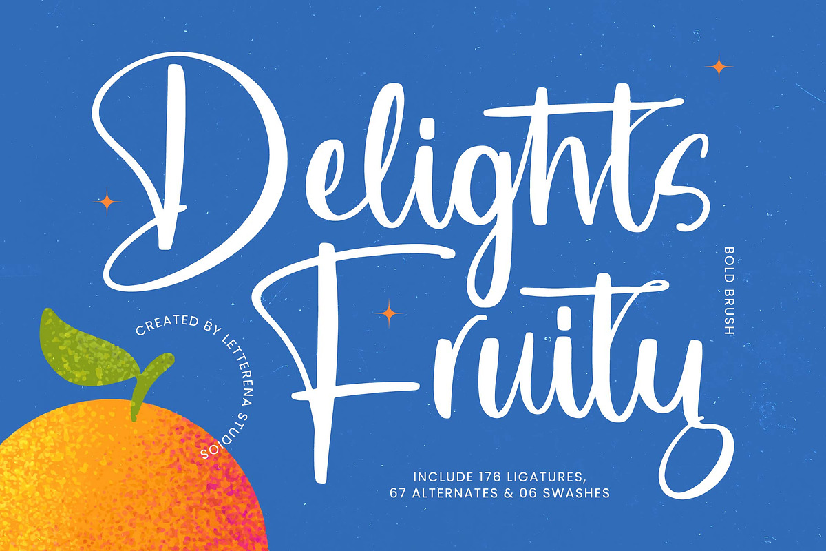 Delights Fruity Bold Brush Font, a Sans Serif Font by Letterena Studios Script (Photo 1 of 20)