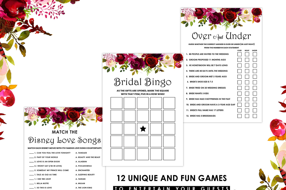 Bridal Shower Games, Set of 12, a Graphic by Wow Designs (Photo 3 of 5)