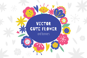 Vector Cute Flower Collection