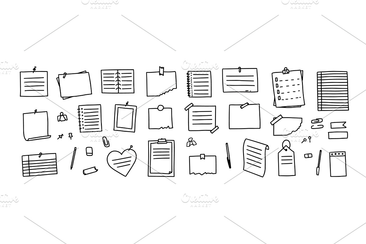 Sticky notes doodles, notebook, an Object Illustration by winwin.art