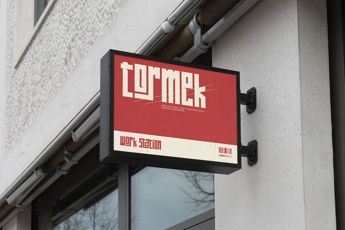 Tormek - Industrial Display Font, a Sans Serif Font by Letterara (Photo 5 of 14)
