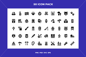 Hiking icons, an Outline Icon by Wencory