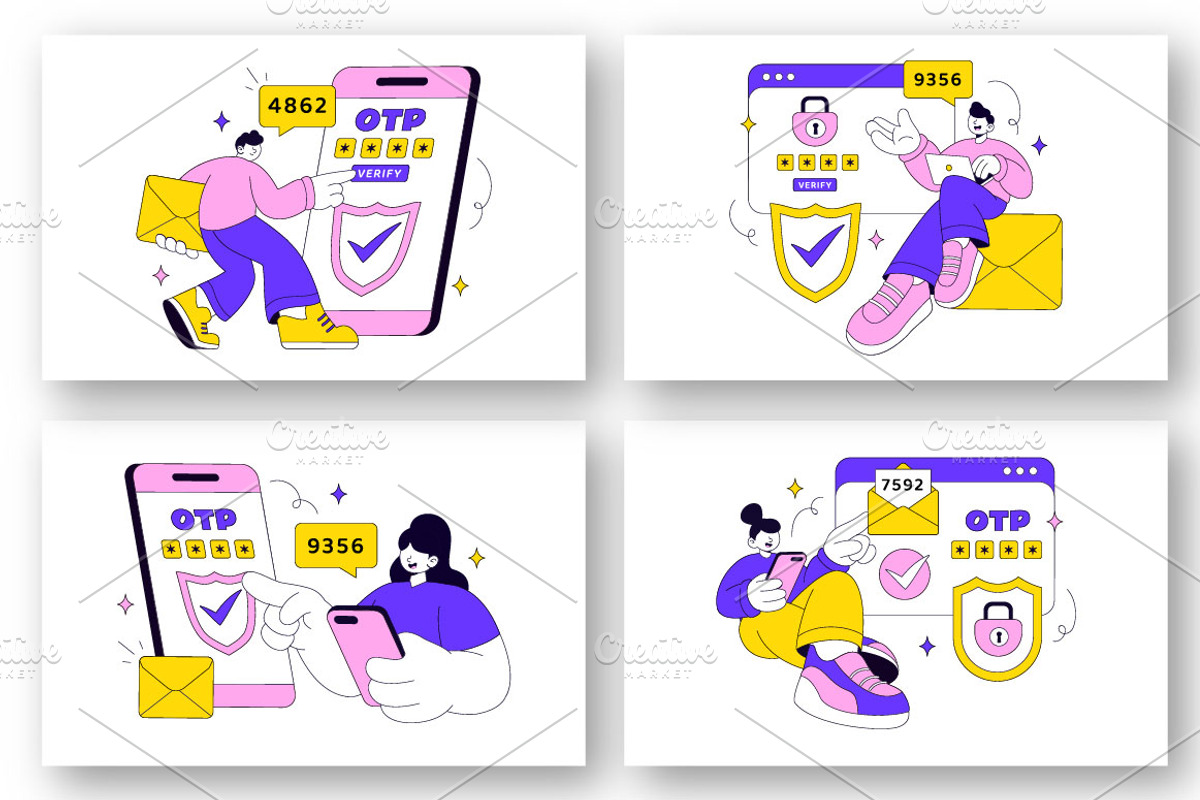 10 OTP Vector Illustration, a Technology Illustration by denayunebgt (Photo 2 of 4)