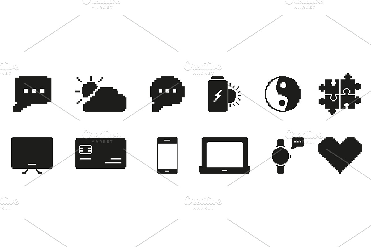 Pixel Art Icon Set, an Illustration by Gentle Studio