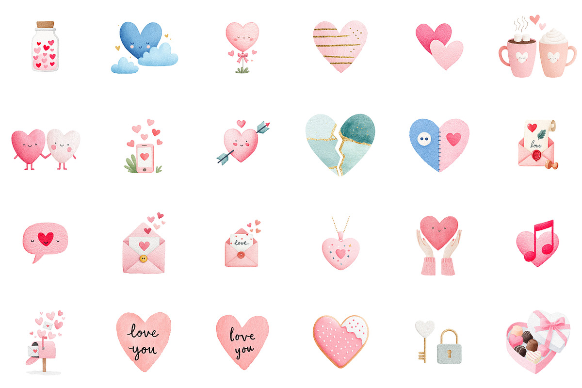 Watercolor Heart to Heart Valentine', an Illustration by Sublimation Artist (Photo 2 of 6)