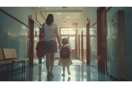 Schoolgirl's first day at school, a Person Photo by ZinetroN