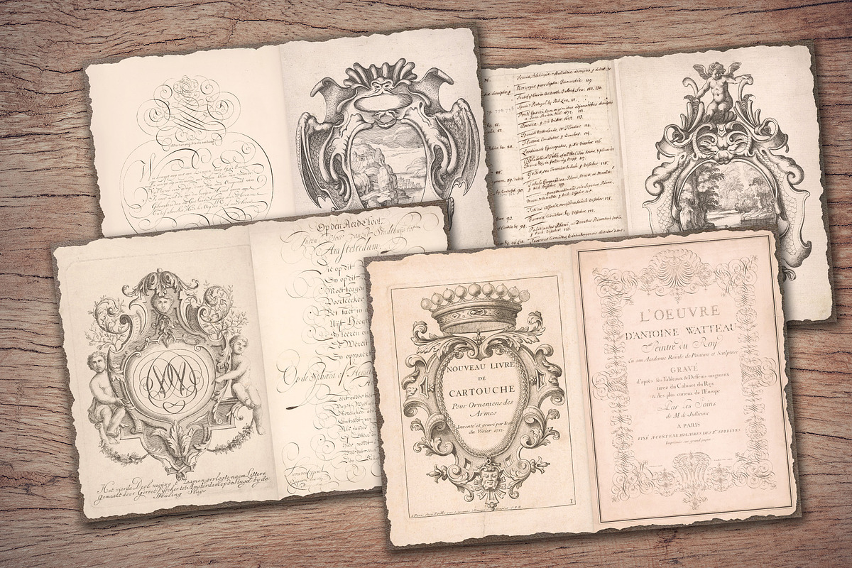 Old Vintage Paper with Cartouches, a Decorative Illustration by Secret Helper (Photo 8 of 11)