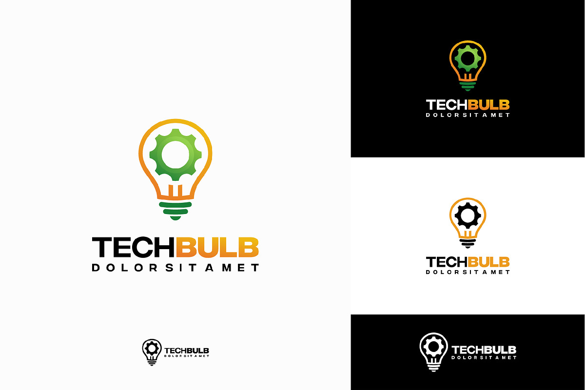 Set of Modern Tech Bulb logo designs, a Branding & Logo Template by Lucky Creative (Photo 2 of 5)
