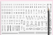Vector Garment Accessories & Brushes, an Illustration by HYDNSTUDIO (Thumbnail 4 of 9)
