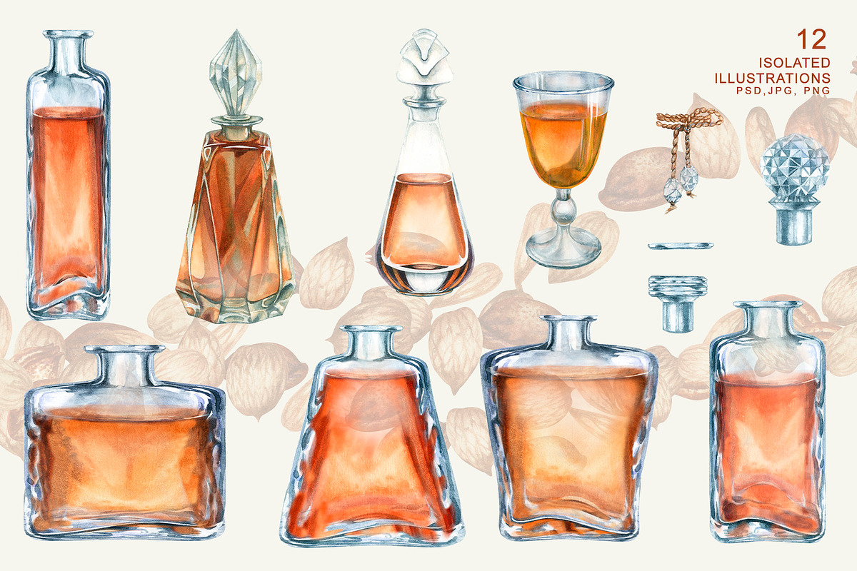 Apricot Aroma & Amaretto Watercolor, a Food Illustration by EL_SUHOVA (Photo 3 of 14)