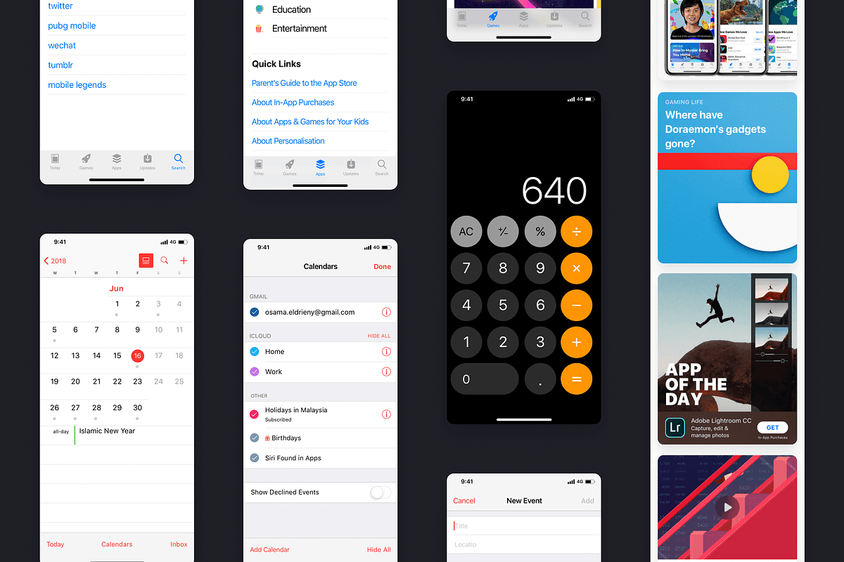 iOS12 GUI KIT, an UI Kit Template by Ui Markets (Photo 4 of 20)