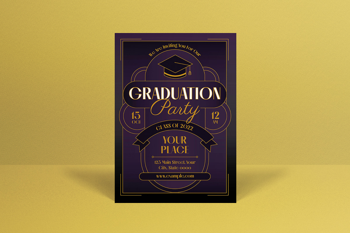 Art Deco Graduation Party Invitation, an Invitation Template by graphicook (Photo 1 of 3)