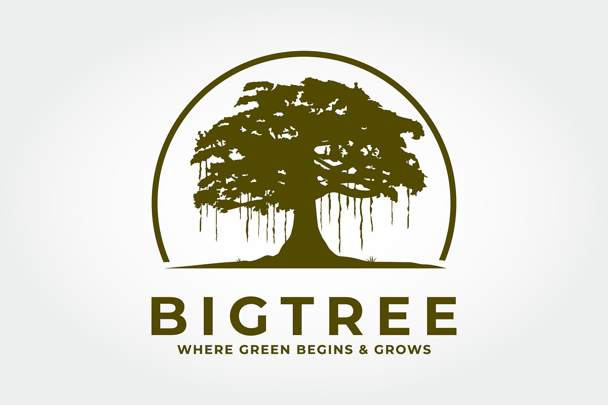 Ancient Tree Illustration in Vintage, a Branding & Logo Template by PrastHF