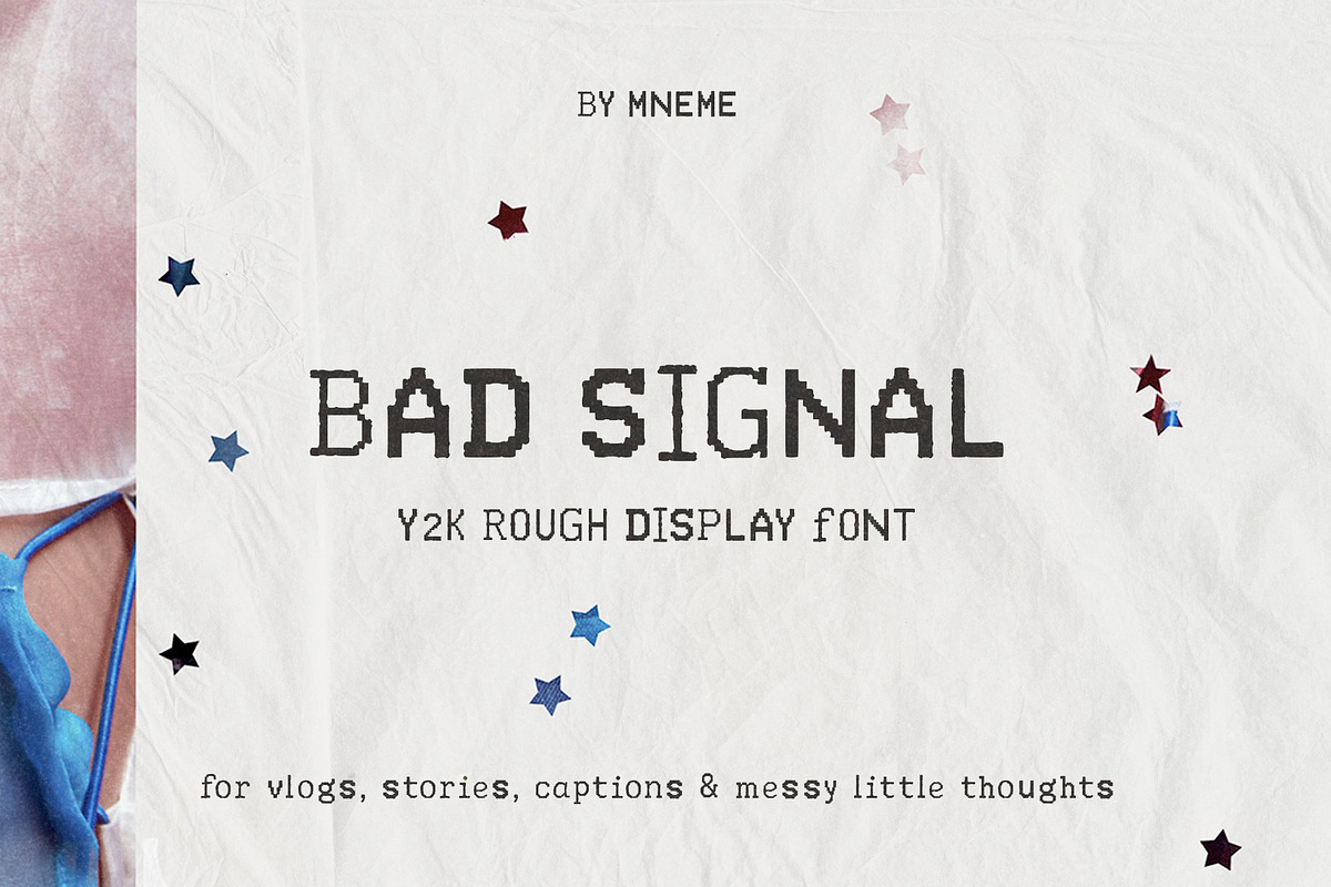 Bad Signal: Y2K Rough Display Font, a Sans Serif Font by Mneme (Photo 8 of 9)