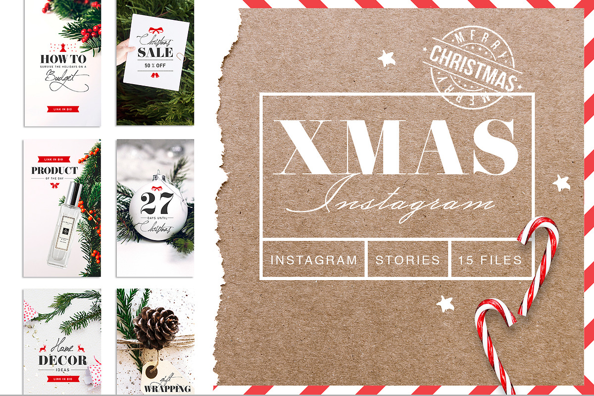 Classy Xmas INSTAGRAM STORY Pack, a Social Media Template by Marie T (Photo 1 of 9)