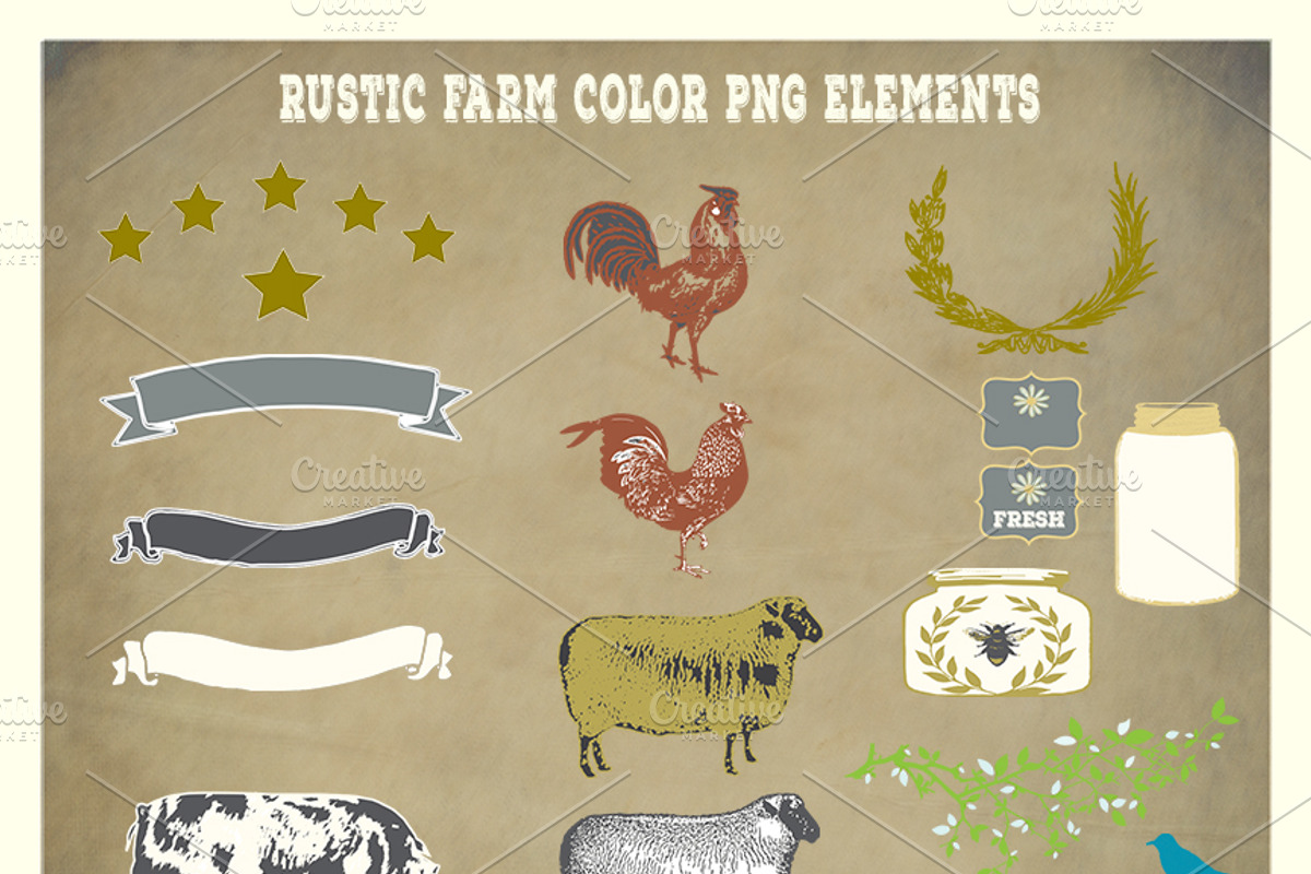 Rustic Farm Easy Badge & Label Maker, an Animal Illustration by Le Paper Cafe (Photo 4 of 7)