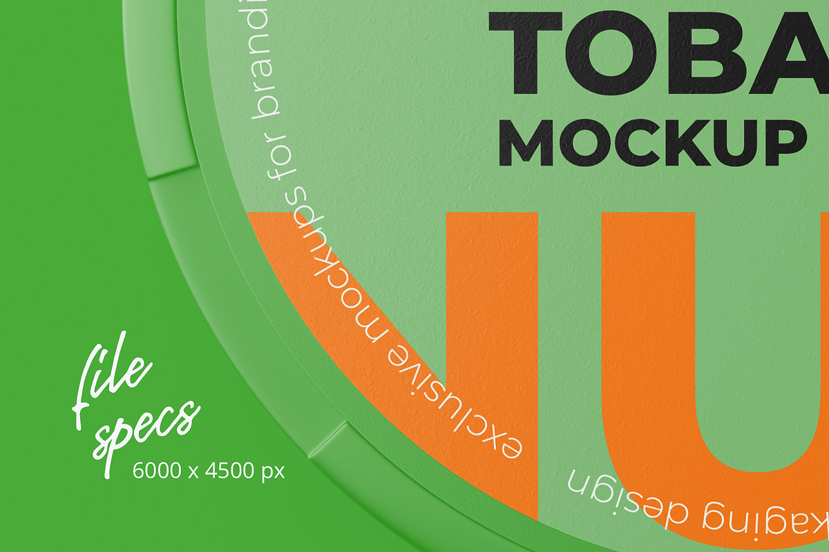 Chewing Tobacco Can Mockup. Top view, a Packaging Mockup by easymock 2 (Photo 2 of 10)
