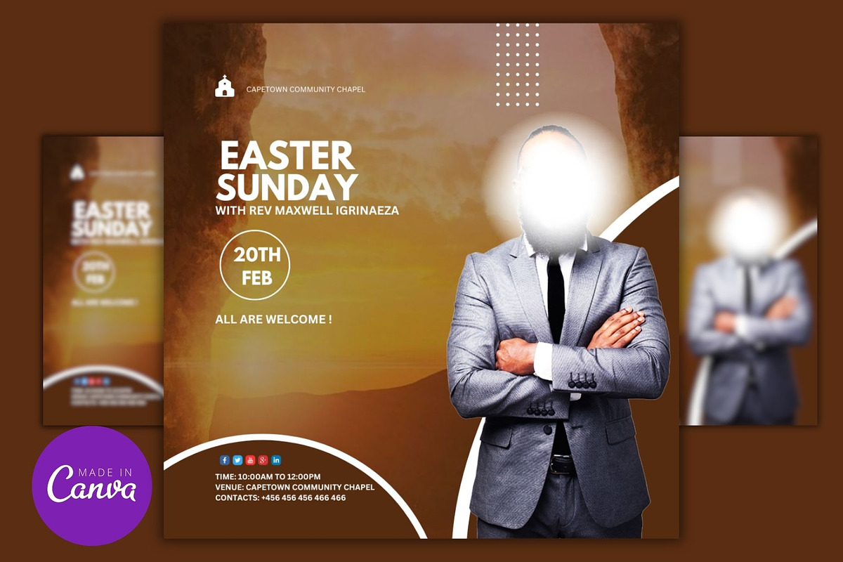 Easter Sunday Canva Design Template, a Social Media Template by Mishek Munene (Photo 3 of 4)