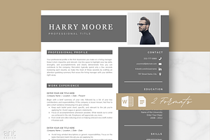 Resume Template Photo | Harry Moore, a Resume Template by AntDesignStudio
