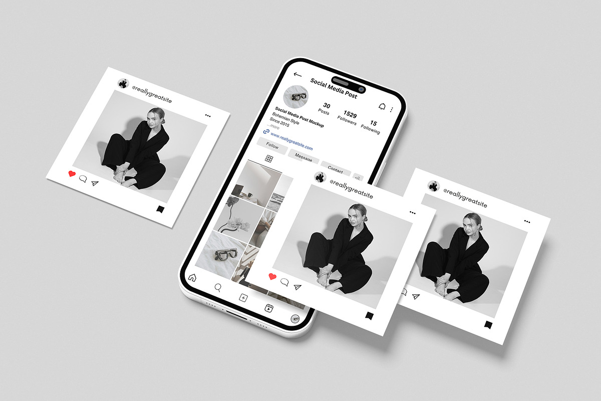 Social Media Post Mockup, an iPhone Mockup by Twins_studio926 (Photo 2 of 5)