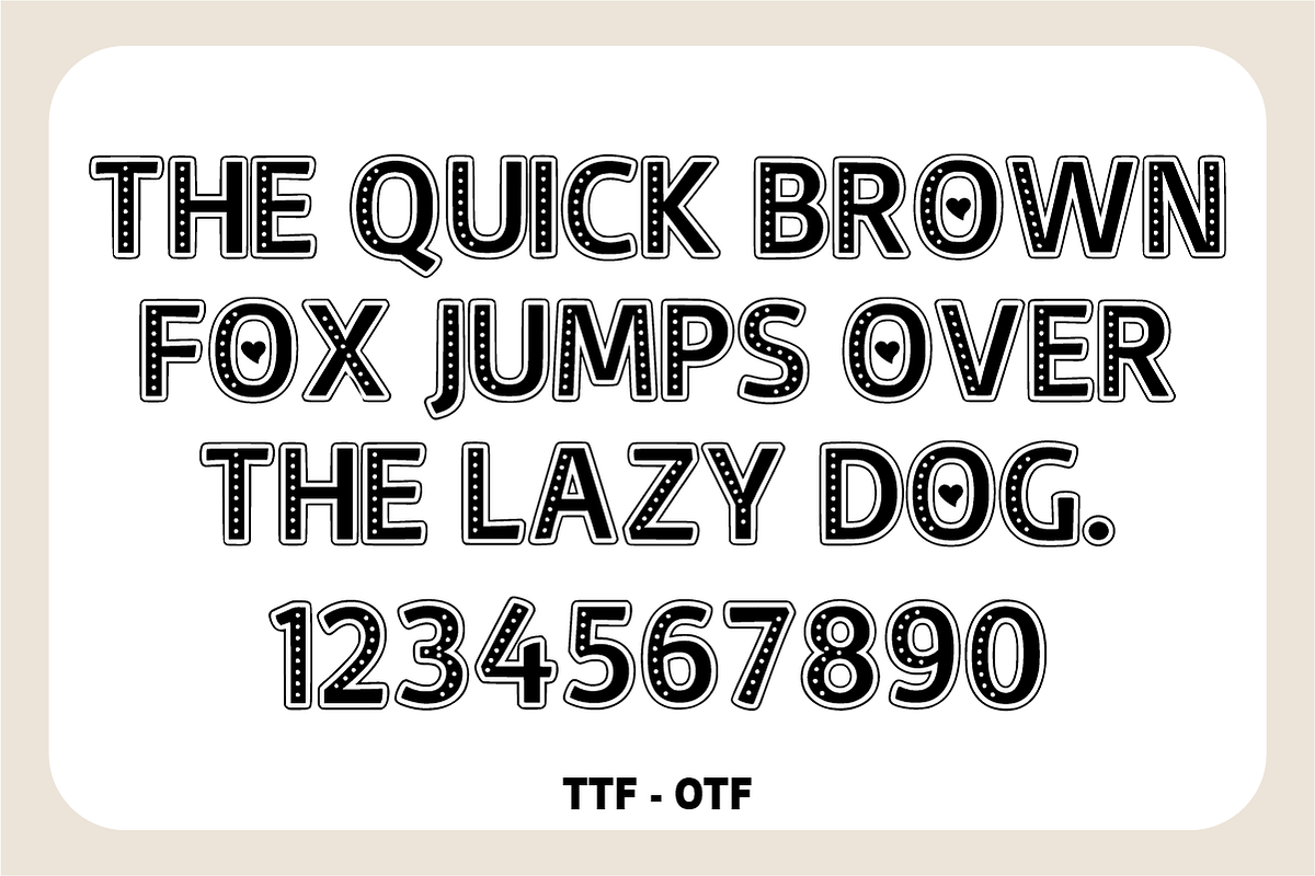 Retro Heart - Display Font, a Sans Serif Font by KiddoGlyphs Studio (Photo 4 of 5)
