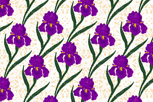 Iris Ornamental Vector Patterns, a Pattern Graphic by NayaChu