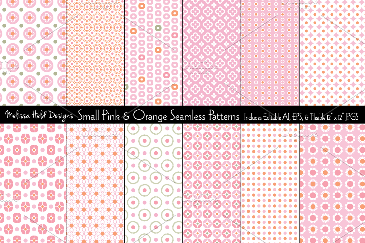 Seamless Pink & Orange Geometrics
