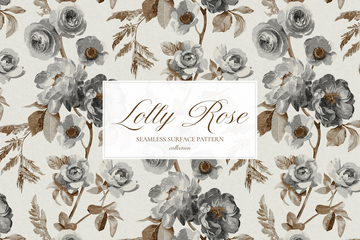 Vintage Peony Rose Pattern Bundle, a Pattern Graphic by Eclectic Anthology (Photo 4 of 13)