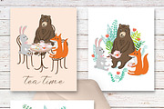 Tea time. Lovely vector set., an Animal Illustration by Anyuka (Thumbnail 4 of 6)