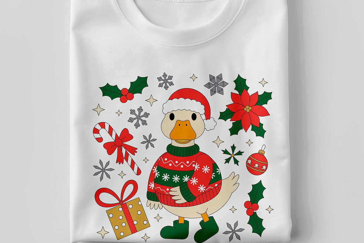 Retro Christmas Goose T Shirt Design, a Seasonal Illustration by Unique Design Team (Photo 1 of 7)