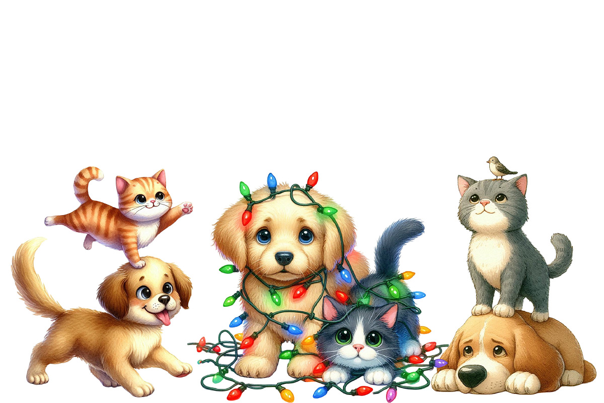 Quirky Dog and Cat Clipart, an Icon by Designworld (Photo 4 of 6)