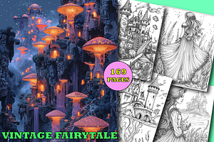 Vintage Fairytale Coloring Pages, a Person Illustration by Design Zone