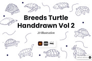 Breeds Turtle Handdrawn Vol 2, an Animal Illustration by SLAB! Design (Thumbnail 1 of 3)