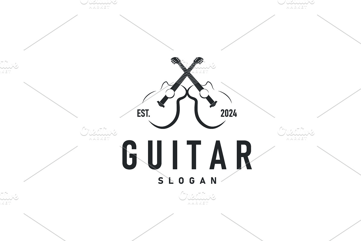 musical instrument guitar logo, a Branding & Logo Template by Maylianaw28