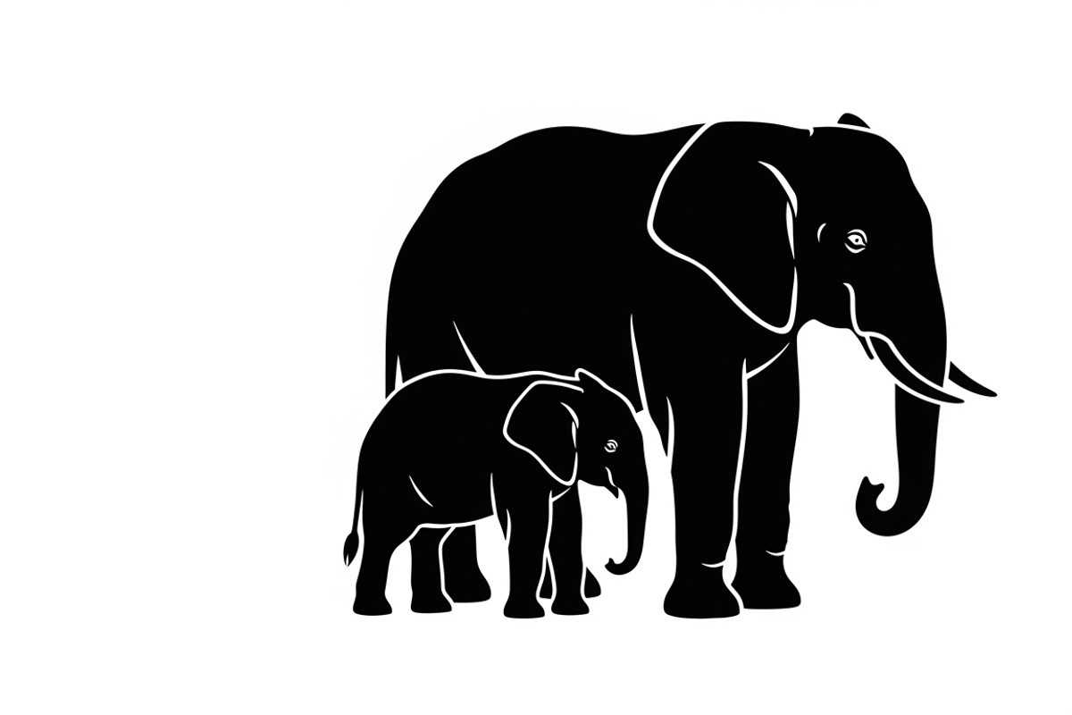 elephant family silhouette design, an Illustration by Amazin_art (Photo 36 of 51)